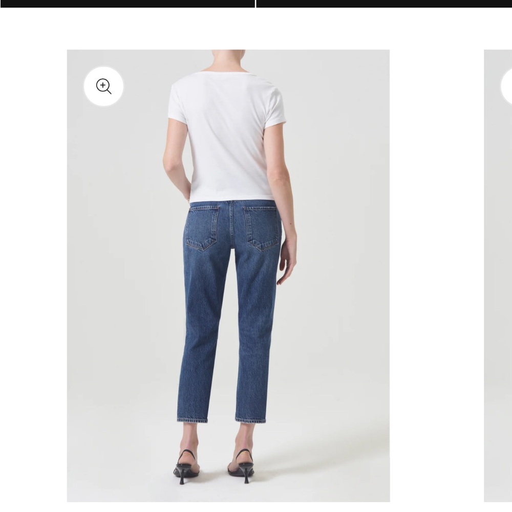 Agolde Riley high rise straight crop jeans in dark wash - Picture 2 of 5